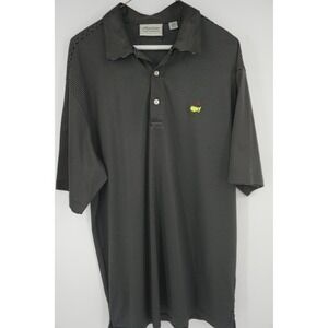 Masters Performance Shirt Black Stripe Augusta Golf Polo Logo Men's Large